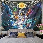Trippy Astronaut Tapestry Blackligh