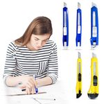 5-Piece Utility Knife Set - Precision Cutting Tools with Snap-Off Blades, Ergonomic Design, Stainless Steal Blade, Cutting Tools for Box Opening - Ideal for Crafting, DIY, and General Use