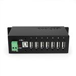 CoolGear Surge Protected Metal 7-Port USB 2.0 Hub w/ DIN RAIL Mounting Kit Japan NEC Chip