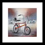 Artko Raleigh Chopper Bicycle Framed Print - Star of the Street Painting by Adam Barsby - Car Themed Artwork - 43.5 x 43.5 cm