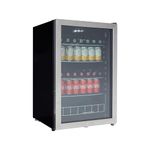Cookology 115L Under Counter Drinks Fridge - 54cm Glass Door - Adjustable Wire Shelves - Thermostat Control - Quiet Operation - Silver