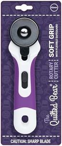 The Quilted Bear Rotary Cutter - Ergonomic Soft Grip Rotary Cutter for Fabric with Sharp Cutting Blade & Easy Blade Replace System (45mm Rotary Cutter)