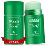 Green Tea Clay Stick for Face(2PCS): Blackhead Remover Mask With Green Tea Extract, Green Clay Mask for Deep Pore Cleansing, Moisturizing, and Brightening for Men and Women, All Skin Types