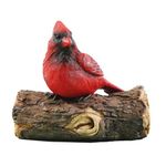 Scicalife Cardinal Figurine Red Christmas Cardinals Sitting on a Tree Branch Resin Garden Bird Statues Animal Yard Sculpture Desktop Ornaments for Patio Lawn House Decor