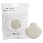 Natural Konjac Facial Sponge, 100% Natural Sponge, Eco-Friendly, Gentle, Exfoliating Sponge, Deep Cleansing | Great for Dry, Oily, Combination or Sensitive Skin (Shell Shape)