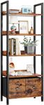 Furologee 5-Tier Bookshelf, Tall Bo