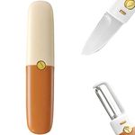 ADTALA Knife Kitchen Knife Peeler Portable Knife for Fruit 2 in 1 Knife and Peeler for Kitchen Travel Knife with case Stainless Steel Bled Pack of 1