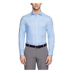 Calvin Klein Men's Non Iron Stretch Slim Fit Unsolid Solid Dress Shirt, French Blue, 14.5" Neck 32"-33" Sleeve, French Blue, 14.5" Neck 32"-33" Sleeve