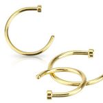 Gekko Body Jewellery Gold Plated 0.8mm (20 Gauge) Nose Ring/Lip Ring