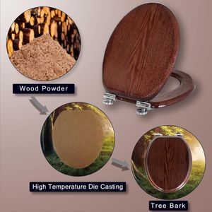 Angel Shield Wooden Toilet Seat – Dark Walnut Finish