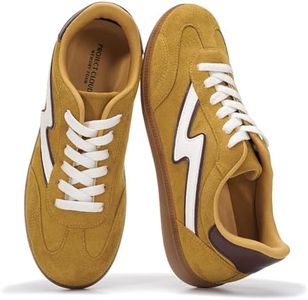 Project Cloud Sneakers for Women - Lace-Up Shoes for Women Trendy Women Sneakers with Memory Foam Insole Women's Fashion Sneakers Non-Slip Womens Shoes (Irita, Must, 6) Mustard