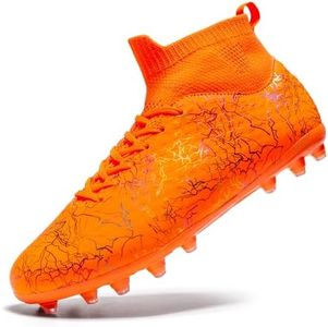 TerGisisi Men's Soccer Cleats High-top Training Football Cleats Womens Lightweight Soccer Shoes Youth Zapatos de Futbol para Hombres, Black, 10 Men