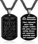 Zocomi Zodiac Sign Dog Tag Necklace for Men Boys, Stainless Steel Horoscope Astrology Pendant Chain Birthday Jewelry Gifts 24Inches, *Gemini, Stainless Steel, No Gemstone