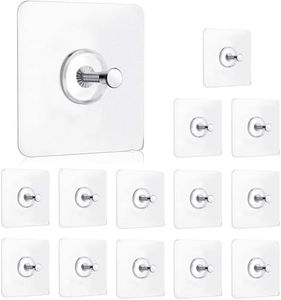14 Pack Adhesive Wall Hooks, Wall Hangers Without Nails, No Damage Picture Hooks Waterproof and Rustproof to use Inside Kitchen, Bathroom, Home and Office