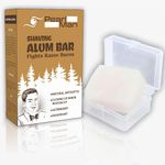 Pearl Shaving Alum Bar (Fitkari) with travel case - 100g 100% Pure Natural Phitkari Stone Bar for water purification, Skin Tightening, Underarm Deodrant| Gentle,Effective & Natural After Shave Lotion alternative| Chemical-Free Shaving Kit Aid, Diwali Gift Option