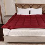 AVI Super Soft 500 GSM Microfiber Mattress Topper for Twin Bed Size 78x48 Inch | All Season Comfortable Sleep 2 Inch Thick Mattresses Padding Twin Size -(Maroon, 6.5x4 Feet, 4 Corners Elastic Band)