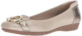 Anne Klein Women's Umeko Ballet Flat, Metallic Taupe, 9 UK