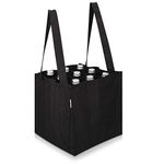 Navaris 12 Compartment Bottle Bag - Bottle Carrier Bag for Wine, Drinks Bottles - Reusable Grocery Bag for Shopping, Storage - Black, 26 x 35 x 27cm