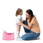 Childlike Behavior Potty Training Toilet - Easy to Clean & Comfortable for Toddlers - Portable Potty Toilet Training - Travel-Friendly Potty - Pink & White