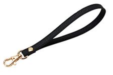 Wristlet Keychain Strap for Wallets Bag Keys Phone Case Wristlet Strap Genuine Leather Strong&Sturdy (A Black 2)