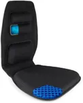 FOMI Premium Gel Cushion and Firm Back Support | Seat Cushion Pad and Upper Lower Thoracic and Lumbar Pillow for Car, Office Chair | Pressure Sore, Coccyx Pain Relief | Posture Aid (Grid Gel)