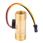 Garosa G1/2" Water Flow Hall Effect Sensor Switch 52mm Long Male Thread Flowmeter Counter 1-30L/min