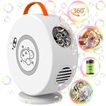 Bubble Machine for Kids Automatic Bubble Blower for Toddlers Rechargeable Battery Operated Portable Bubble Maker for Little Boys Girls Fun Electric Bubble Toy Rotated 90°/360° Outdoor Party Birthday