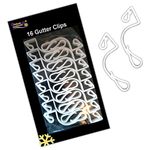 16 White Plastic Christmas Party Lights Decoration Roof Gutter Hanger Clips