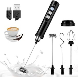 Bauihr Frullino Montalatte USB, Frullino elettrico, 3 velocità regolabili con 3 frullino in acciaio inox per cappuccino, caffè, matcha, ecc