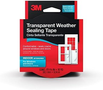 3M Interior Transparent Weather Sealing Tape 1.5-inch by 10-Yard(2Pack)