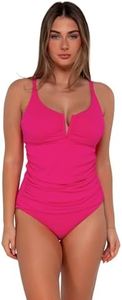 Sunsets Zuri V-Wire Tankini Women's Swimsuit Top (Bottom Not Included), Begonia Sandbar Rib, 10-14E/G