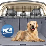 Petboda Dog Car Barrier for SUV Trunk Cargo Area, Foldable & Adjustable Car Divider and Cargo Gate to Keep Dogs in Back (Patent Design)