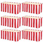 Yopay 6 Pack Table Skirt, 14' x 29" Carnival Tablecloth, Striped Red and White Water Proof Table Skirt, Self Adhesive Theme Circus Home Decoration Birthday Party Supplies