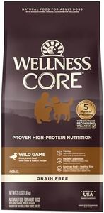 Wellness CORE Grain-Free High-Protein Dry Dog Food, Natural Ingredients, Made in USA with Real Meat, All Breeds, for Adult Dogs (Wild Game Duck, Lamb Meal, Boar & Rabbit, 26-Pound Bag)