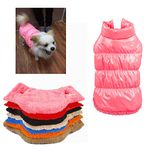 Rantow Autumn Winter Pet Dog Cat Clothes Warm Down Coat, 7 Colors Classic Pet Outwear Down Jacket for Teddy, Yorkshire Terrier, Chihuahua, Pomeranian (XS, Pink)