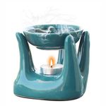 Pure Source India Oil Burner for Home, Office, with 1 Tea Light Candle, Made by Porcelain (Green)