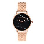 Joker & Witch April Black Dial Rosegold Stainless Steel Analogue Watch for Women