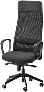 IKEA Markus Bureau : réglez la Hauteur et l'angle de Cette Chaise pour Que Votre journée de Travail se sente à l'aise (Gris foncé), Bois, Noir, Oversized