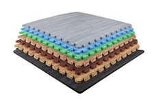 Incstores - Premium Soft Wood Interlocking Foam Tiles (Black, 12 Tiles) - Excellent for Trade Show Flooring, Exhibit Flooring, Display Flooring, Conventions, Living Areas, Play Rooms, Yoga, Pilates and Other Light Aerobic/cardio Exercises