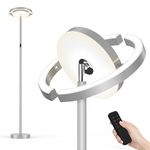 FIMEI Floor Lamp, Multi-Angle Lighting Modern LED Standing Lamp with Unique Rotatable Design, Eye-Protecting Dimmable 3 Color Temperature, Remote/Touch Control for Living Room Bedroom Office, Grey