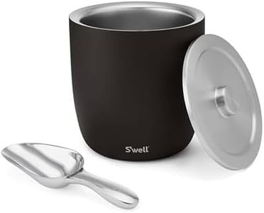 S'well Stainless Steel Ice Bucket XL, 100oz, Onyx, Includes Lid And Scoop, Triple Layered Vacuum Insulated Container Keeps Ice Colder for Longer, BPA Free Barware