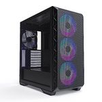 Montech AIR 903 MAX, E-ATX Mid Tower Case, High Airflow, 3X 140mm ARGB PWM & 1x 140mm PWM Fans Pre-Installed, Tempered Glass Side Panel, Mesh Front, Type-C, Support 4090 GPUs, Black