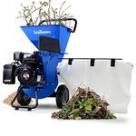 Landworks Super Heavy Duty 7HP Gas Powered Wood Chipper Shredder Chipping Max. of 3 INCH Capacity, 3 in 1 Capable Multi-Function, CARB Certified 3 Years Warranty