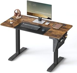 SONGMICS Bureau électrique réglable en Hauteur 60 x 120 x (72 à 120) cm, réglable en continu, Plateau épissé, Fonction mémoire à 4 hauteurs, Marron Vintage-Noir LSD015X01
