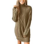 Yihaojia Women Turtleneck Long Sleeve Oversized Cable Knit Chunky Pullover Long Sweater Dresses Cheap Things Cheap Stuff Under 10 Dollars Cheap Items