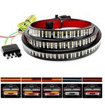 Nilight TR-03 Row 60" Triple 504 LEDs Truck Tailgate Side Bed Light Bar Strip Sequential Amber Brake Running Turn Signal Red/White Reverse