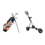 Longridge Junior Challenger Cadet Right Hand Golf Package Set - Orange, 8 Year Plus + EZEGLIDE JUNIOR CRUISER TROLLEY - BLACK