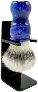 Parker Safety Razor THE BLUE STORM Deluxe Iridescent Blue Handle Synthetic Shaving Brush & Stand