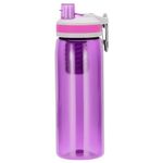 Filtered Water Bottle,Camping Water Purifier Bottle,Portable Press Water Bottle with Filter for Hiking,Travel,Survival,Backpacking, Drinking, Emergency -Pink