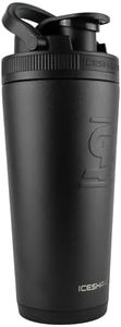 Ice Shaker Stainless Steel Insulated Water Bottle Protein Mixing Cup (As seen on Shark Tank) 26 oz (Black)